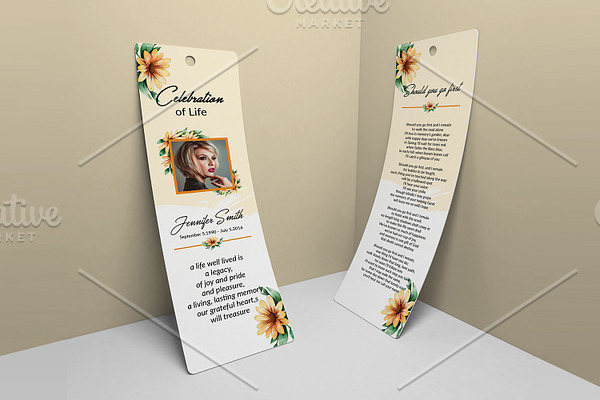 Funeral Bookmark Template V04
