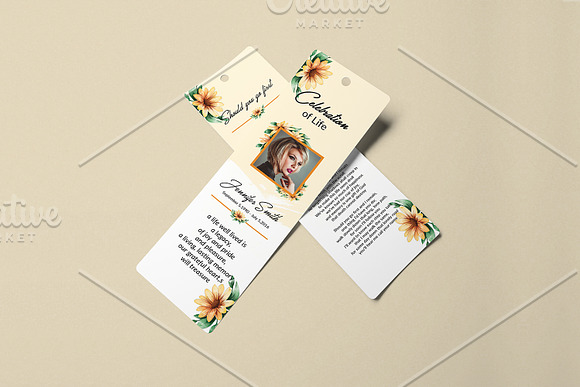 Funeral Bookmark Template V04 in Card Templates - product preview 2
