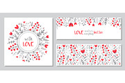 Cute set of Valentines Day floral