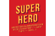 Super hero vintage 3d lettering