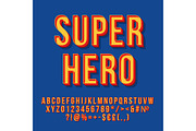 Super hero vintage 3d lettering