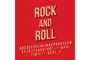 Rock and roll vintage 3d letttering