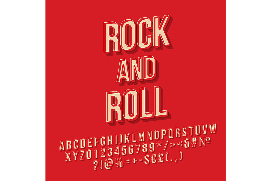 Rock and roll vintage 3d letttering in Add-Ons - product preview 8