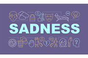 Sadness word concepts banner