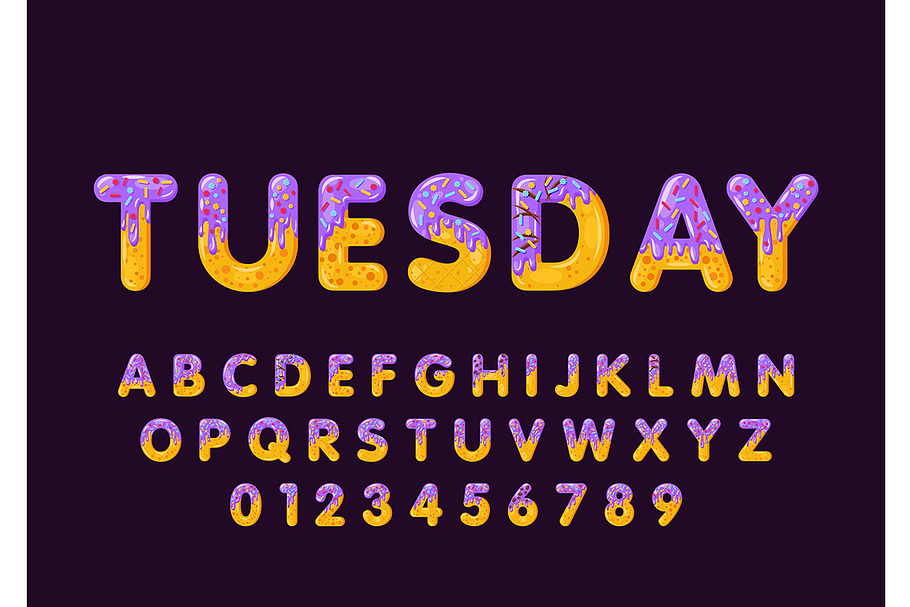 Donut cartoon tuesday biscuit font in Add-Ons - product preview 8
