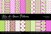 Lilac And Green Digital Papers