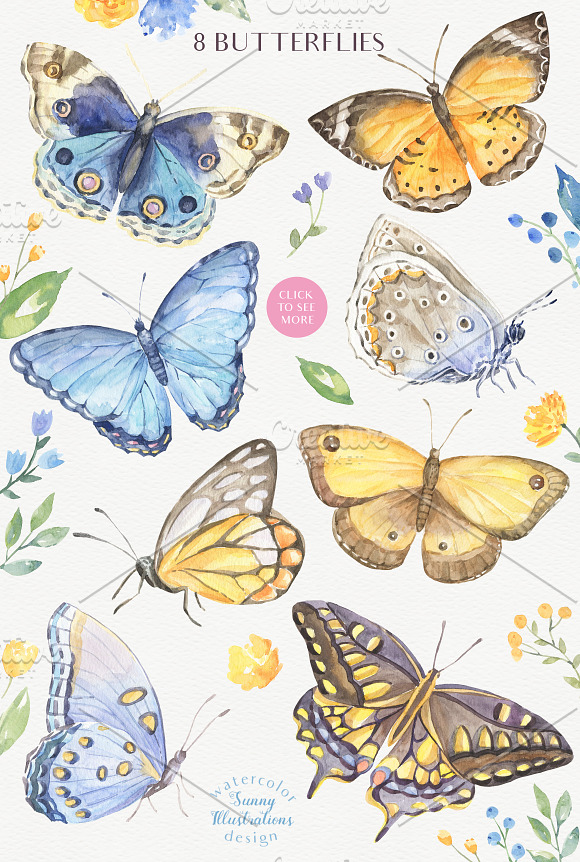 SALE! Fluttering Butterflies in Illustrations - product preview 1