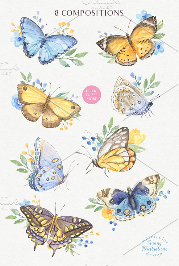 SALE! Fluttering Butterflies in Illustrations - product preview 3