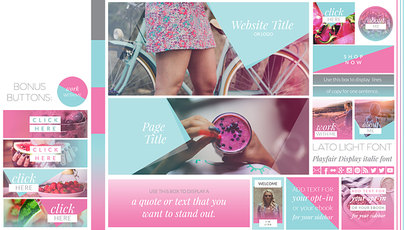 Cotton Candy Website/Blog Kit in Website Templates - product preview 1