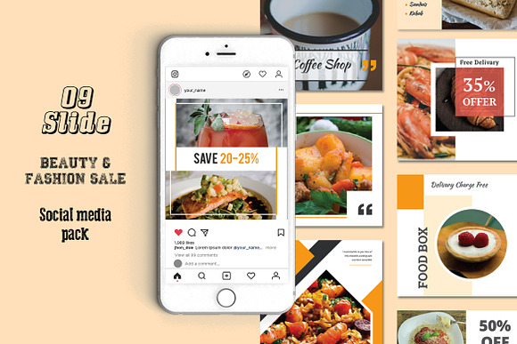 Food Social Media Design Template in Instagram Templates - product preview 1