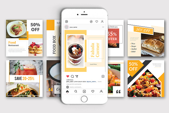 Food Social Media Design Template in Instagram Templates - product preview 2
