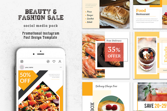 Food Social Media Design Template in Instagram Templates - product preview 4