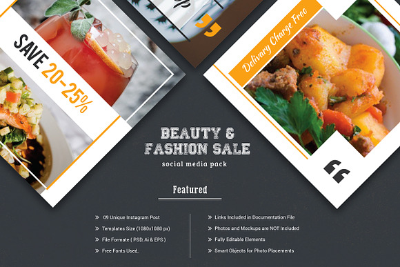 Food Social Media Design Template in Instagram Templates - product preview 5