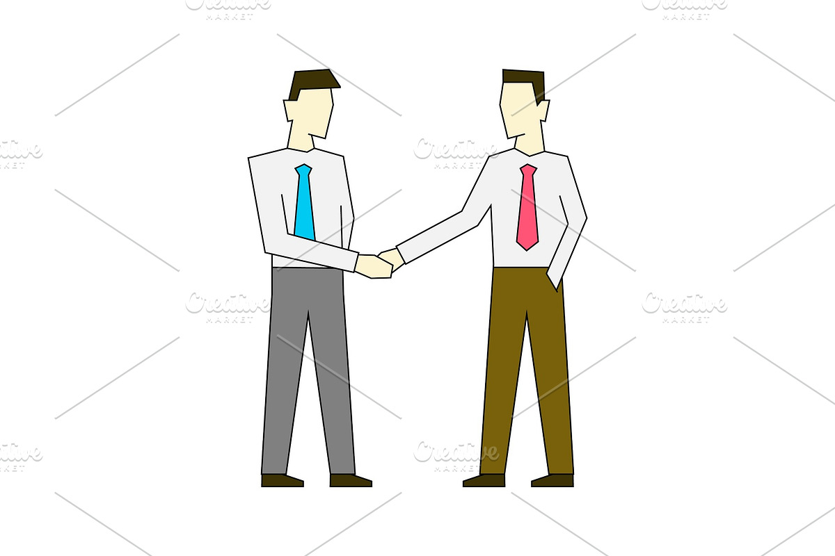 Businessmen shaking hands in Illustrations - product preview 8