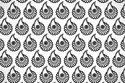 Black white floral paisley pattern