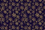 Golden snowflakes on purple pattern