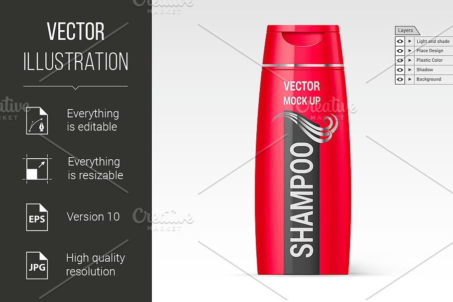 Plastic Bottle Shampoo in Graphics - product preview 8