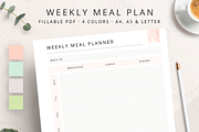 EDITABLE Weekly Meal Planner