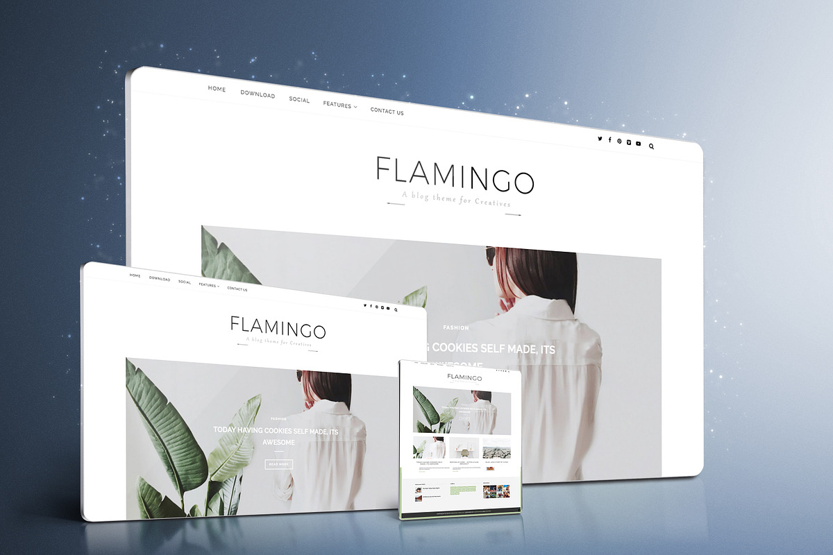 Flamingo Fashion Blogger Template in Website Templates - product preview 8