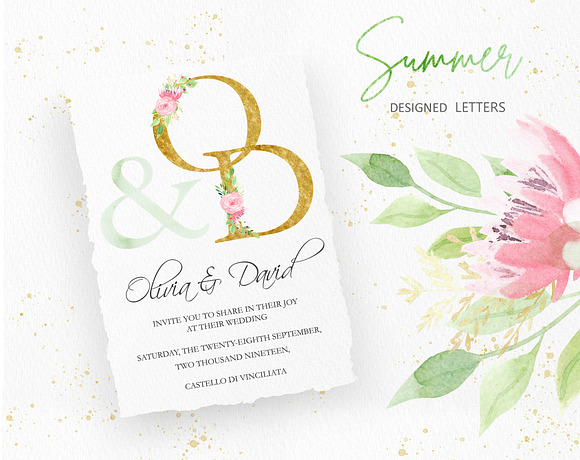 Watercolor Floral and Butterfly Set in Illustrations - product preview 4