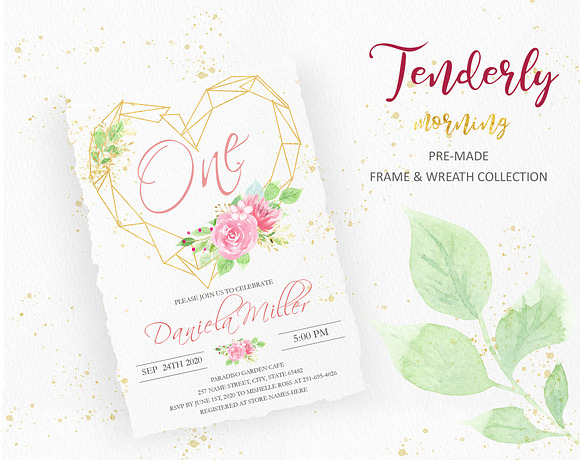 Watercolor Floral and Butterfly Set in Illustrations - product preview 12
