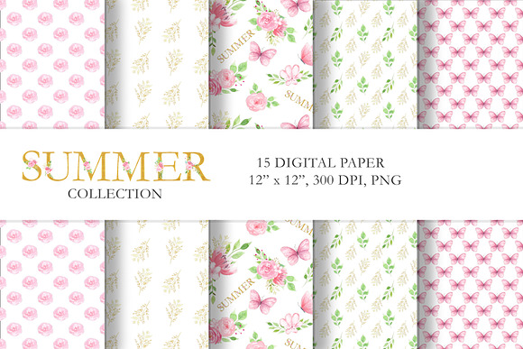 Watercolor Floral and Butterfly Set in Illustrations - product preview 15