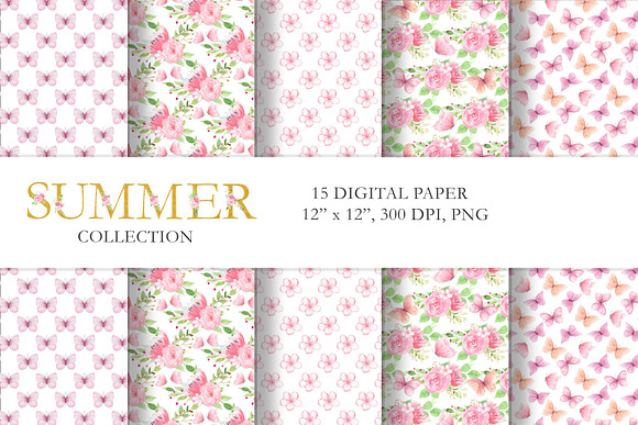 Watercolor Floral and Butterfly Set in Illustrations - product preview 16