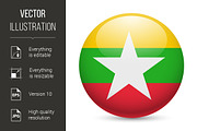 Round glossy icon of Myanmar