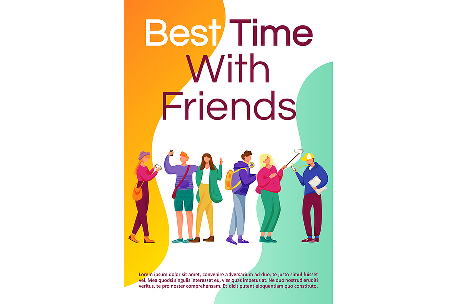 Best time with friends brochure in Invitation Templates - product preview 8
