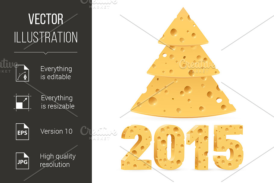 Cheese New Year symbols. in Graphics - product preview 8