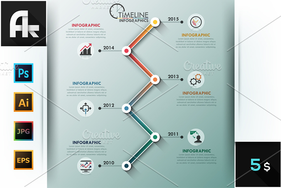Modern Infographic Minimal Timeline in Presentation Templates - product preview 8