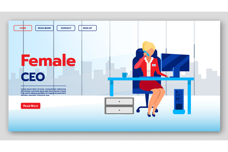 Female CEO landing page in Landing Page Templates - product preview 8