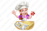 Girl Child Chef Kid Cartoon
