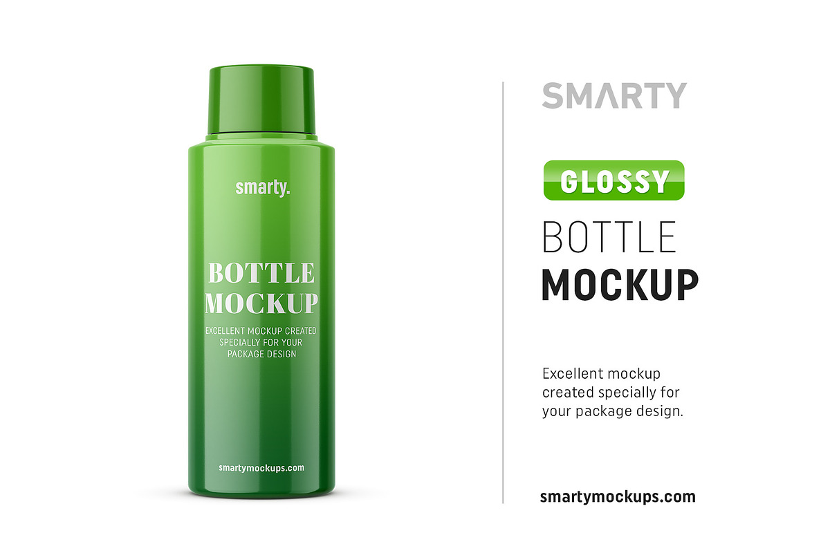 Glossy plastic bottle mockup in Product Mockups - product preview 8