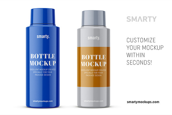 Glossy plastic bottle mockup in Product Mockups - product preview 2