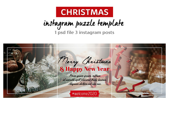 Christmas Instagram Puzzle Templates in Instagram Templates - product preview 5