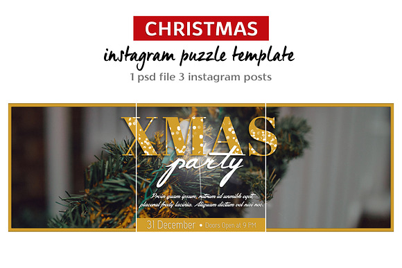 Christmas Instagram Puzzle Templates in Instagram Templates - product preview 2