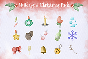Watercolor Holidays & Christmas Pack