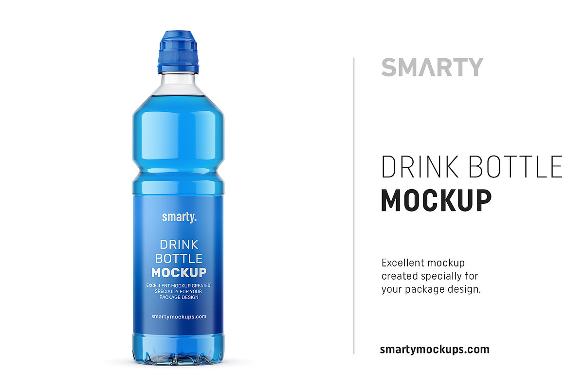 Plastic drink bottle mockup in Product Mockups - product preview 8