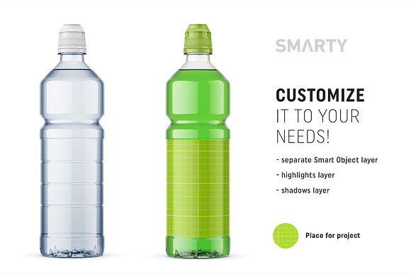Plastic drink bottle mockup in Product Mockups - product preview 1