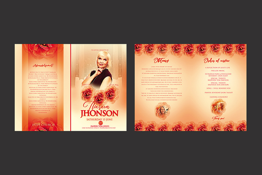Funeral Program Template in Brochure Templates - product preview 8