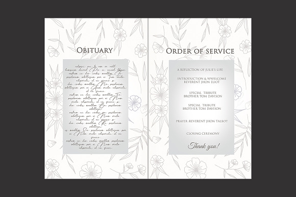 Funeral Program Template in Brochure Templates - product preview 2