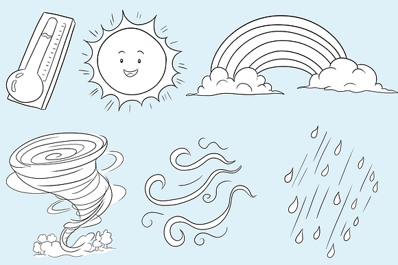 Weather Kids Digital Stamps in Illustrations - product preview 2