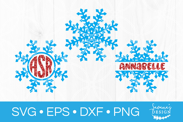 Snowflake Monogram SVG Bundle