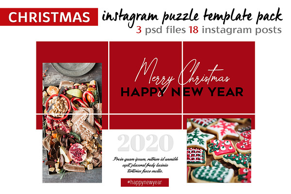 Christmas Instagram Puzzle Templates