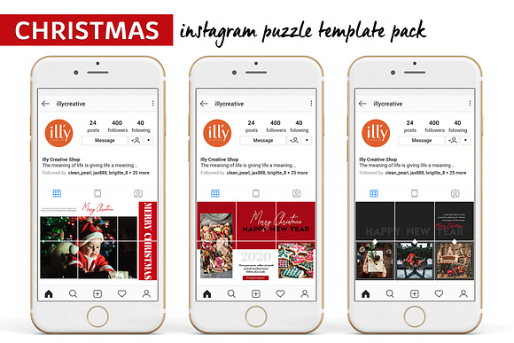 Christmas Instagram Puzzle Templates in Instagram Templates - product preview 4