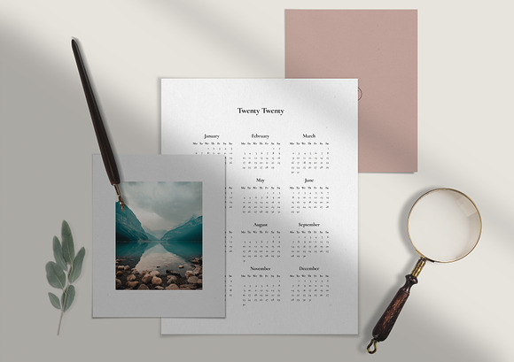 2020 Yearly Calendar Template in Stationery Templates - product preview 5