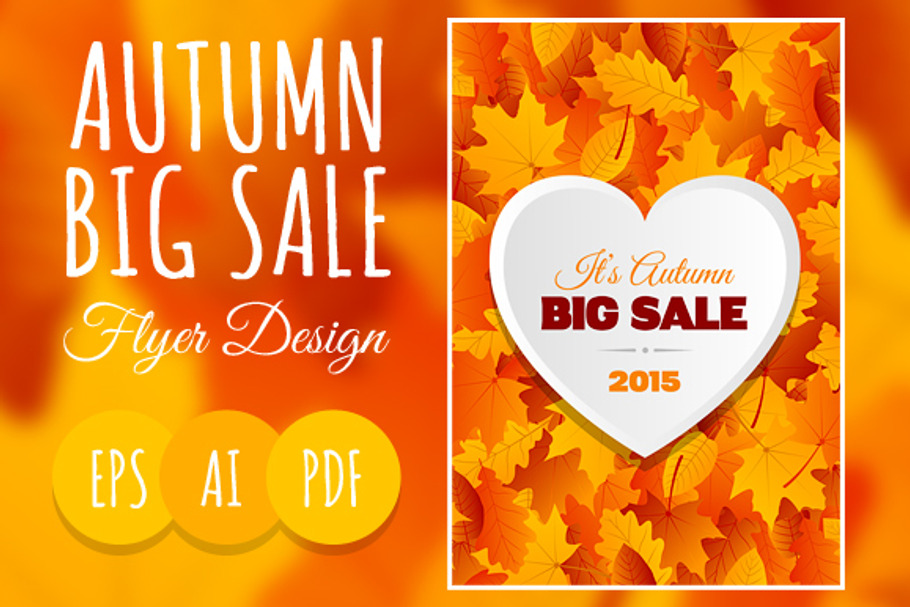 Big Autumn Sale Flyer Design in Illustrations - product preview 8