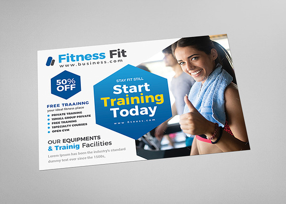 Fitness Postcard in Postcard Templates - product preview 2