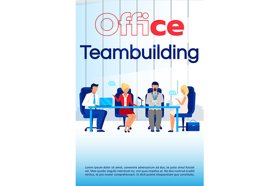 Office team building brochure in Invitation Templates - product preview 8